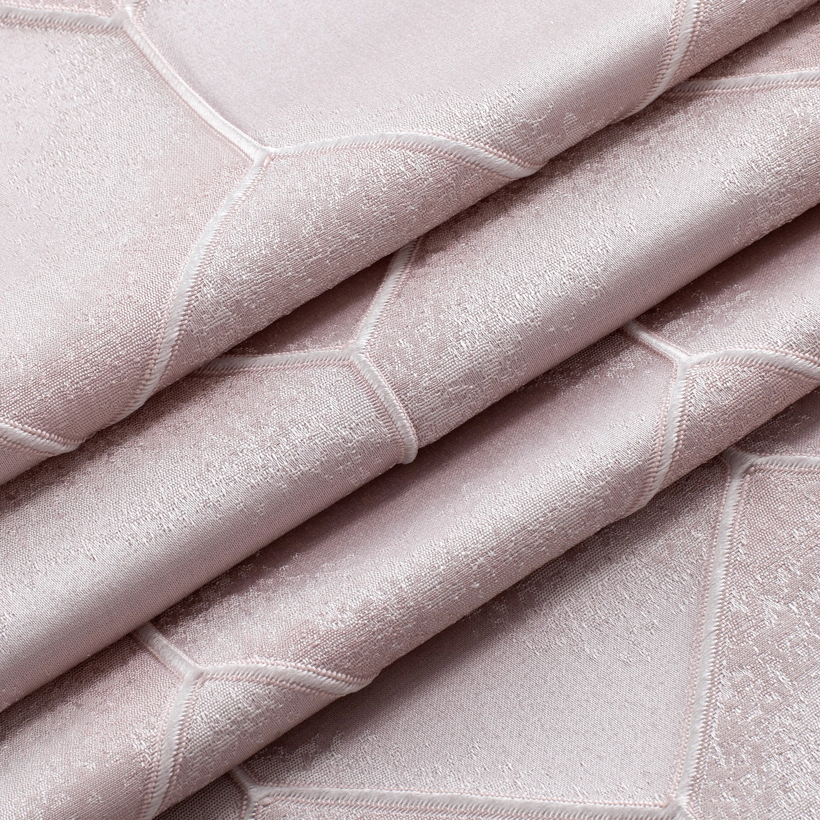 Dainty Home Tiles 3D Embossed Textured Lustrous Lurex Tile Designed Fabric Shower Curtain