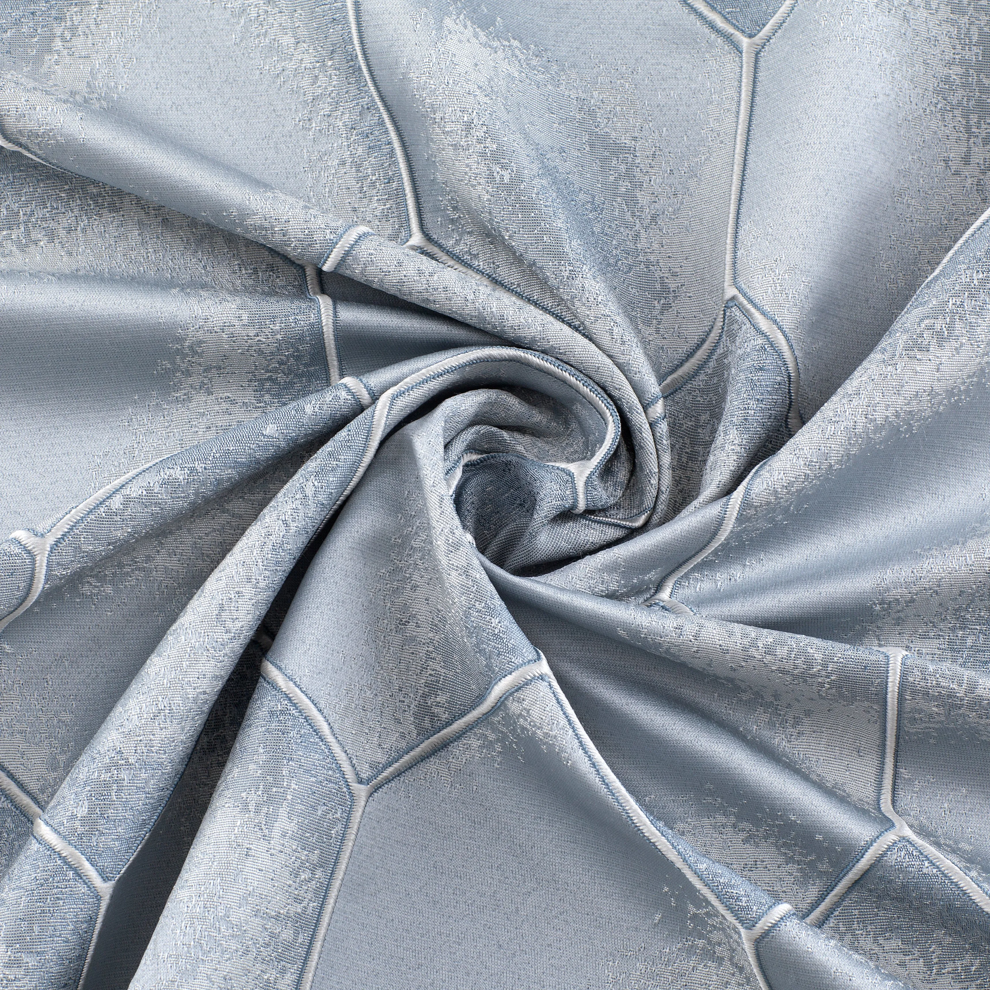 Dainty Home Tiles 3D Embossed Textured Lustrous Lurex Tile Designed Fabric Shower Curtain
