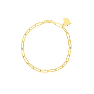 Dangle Heart Paper Clip Bracelet