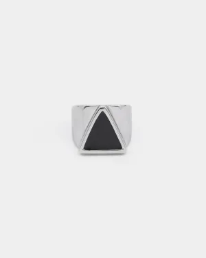 Dead Studios Men's Tri Stone Ring Stainless Steel/Black