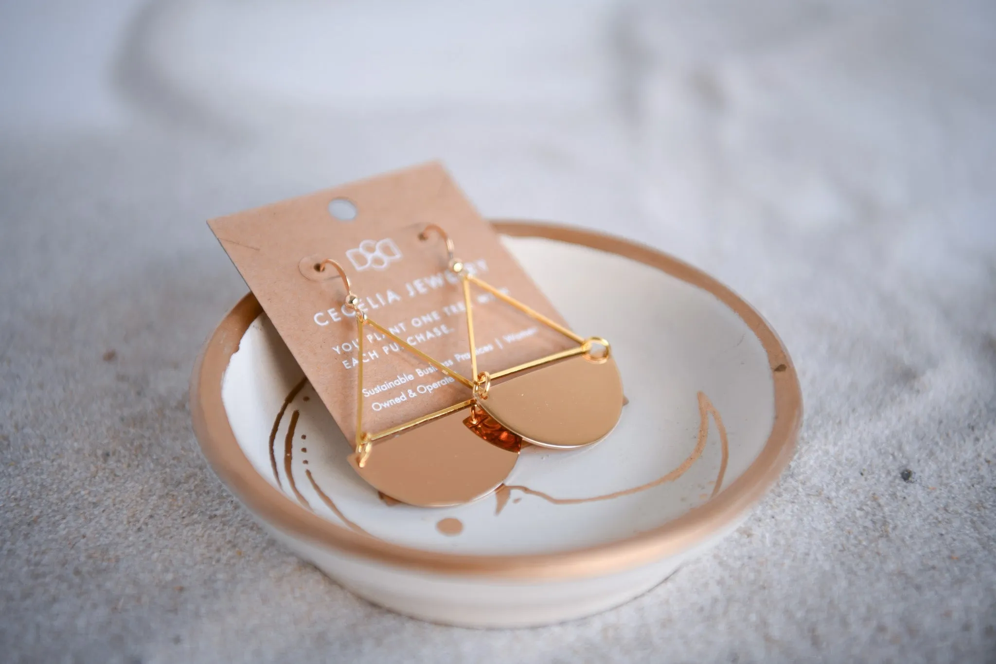 Desert Rose Gold Plated Half Moon Hoops