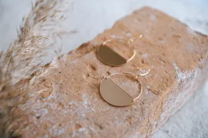 Desert Rose Gold Plated Half Moon Hoops