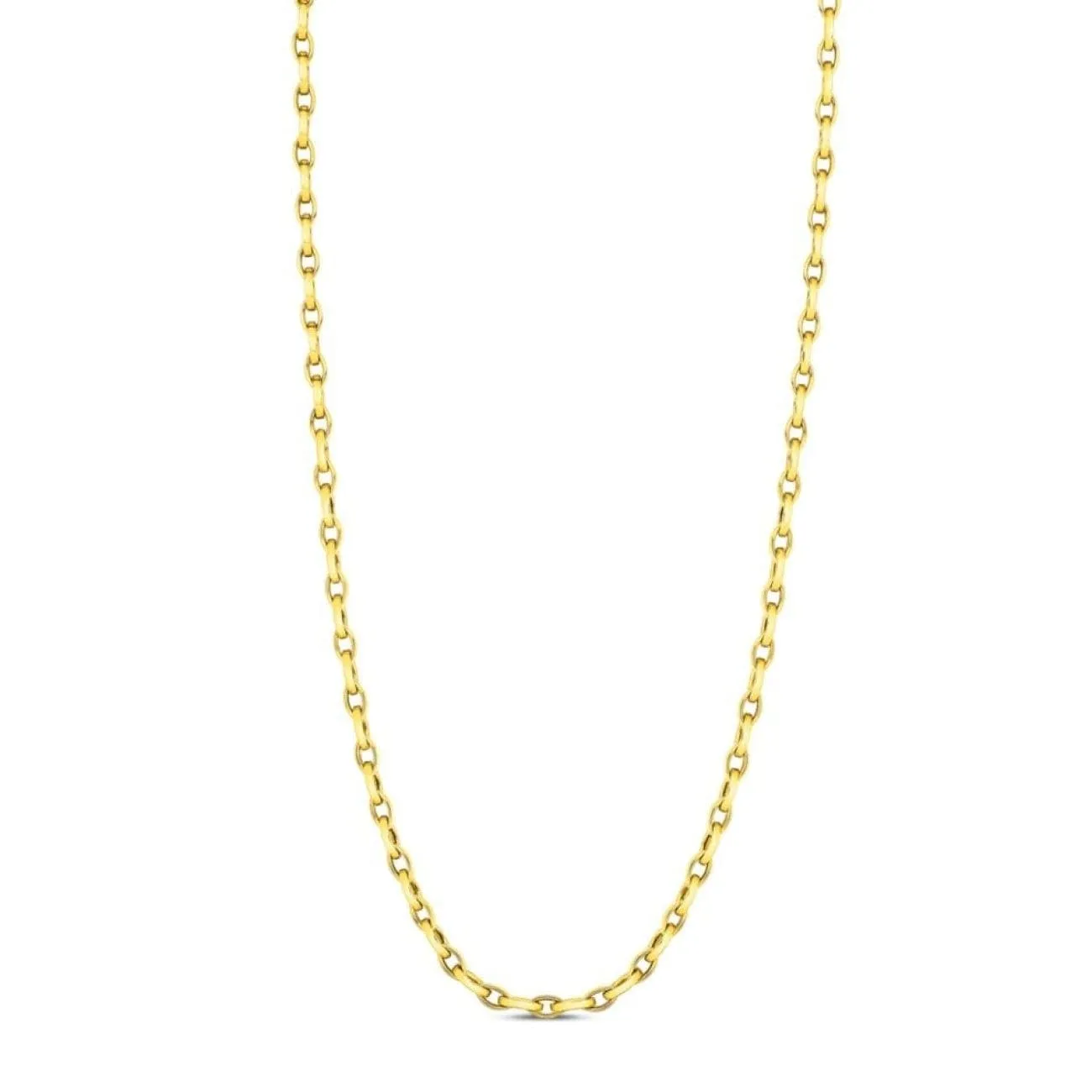 Designer Gold 18K Yellow Gold Almond Link Chain Necklace