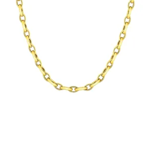 Designer Gold 18K Yellow Gold Almond Link Chain Necklace
