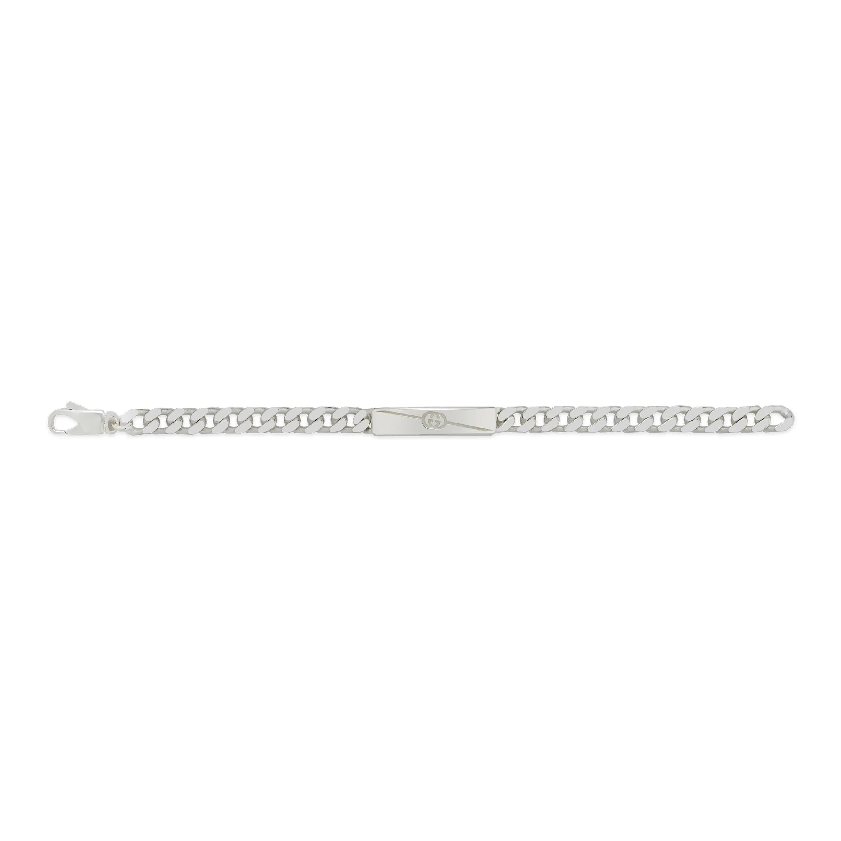DIAGONAL INTERLOCKING G BRACELET - STERLING SILVER