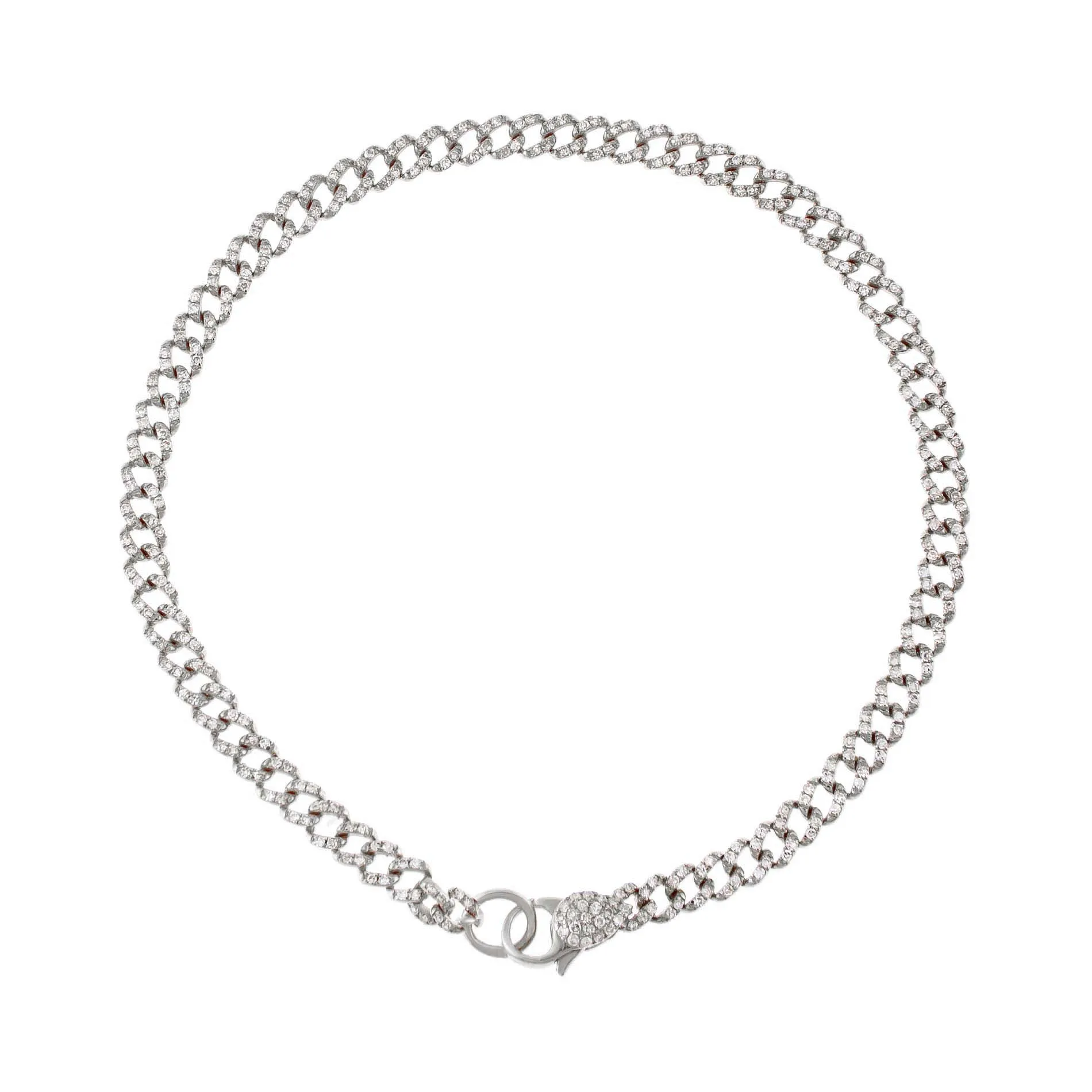 Diamond Baby Pavé Cuban Link Bracelet 14K