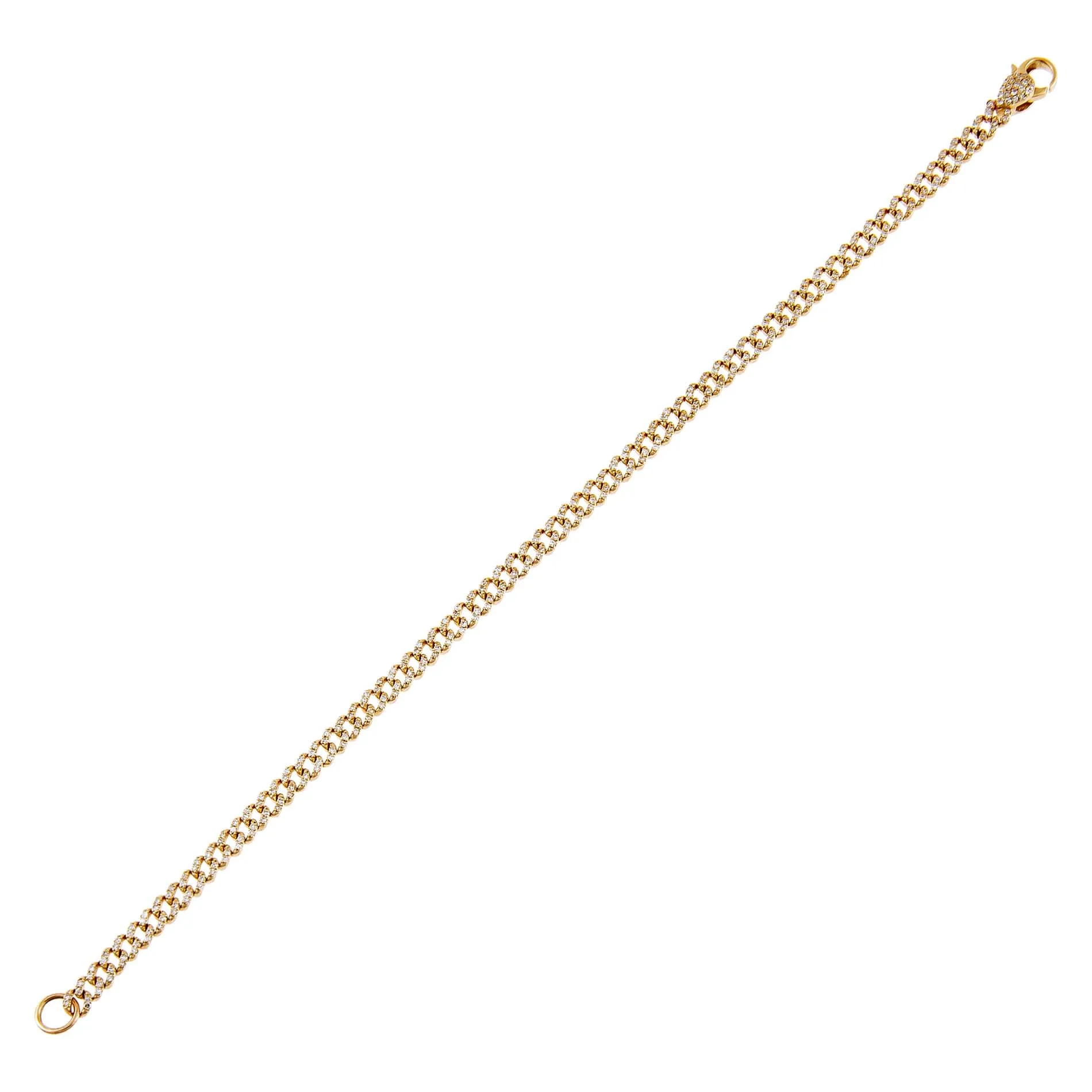 Diamond Baby Pavé Cuban Link Bracelet 14K
