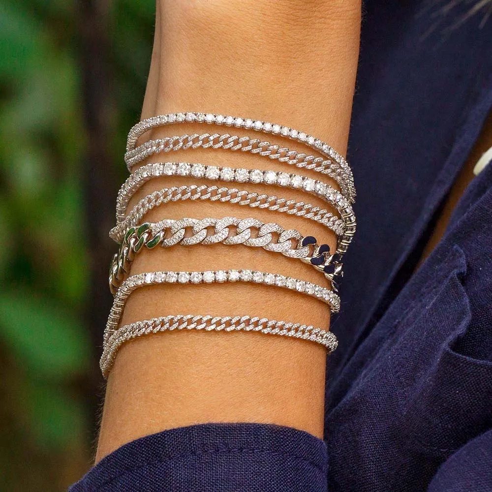 Diamond Baby Pavé Cuban Link Bracelet 14K