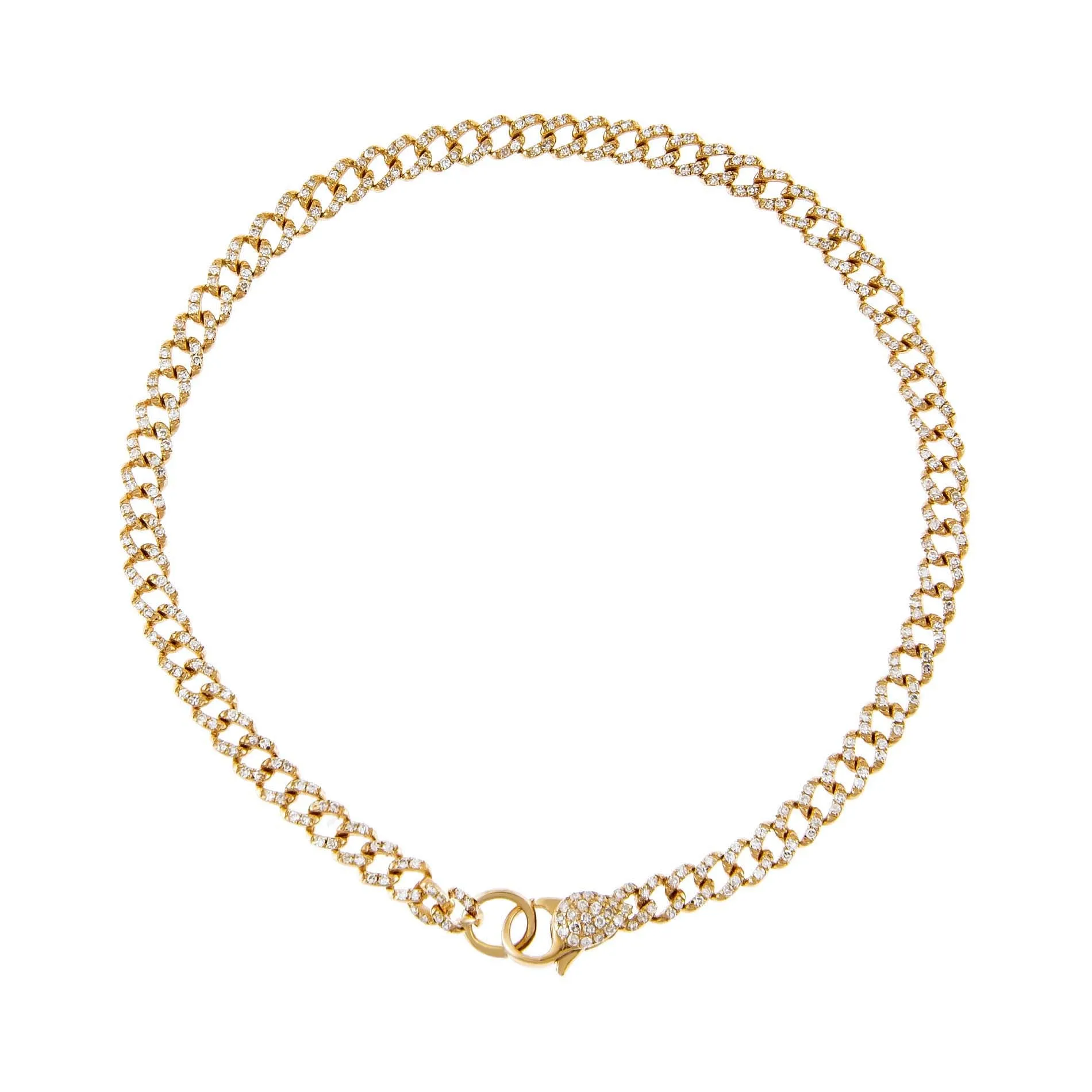 Diamond Baby Pavé Cuban Link Bracelet 14K