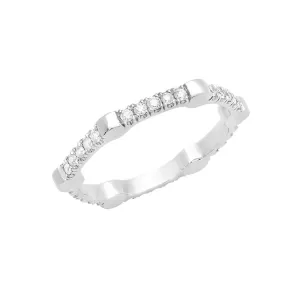 Diamond Gear Band | White Gold