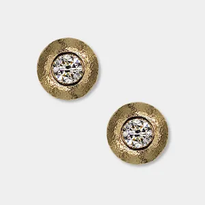 Diamond Stud Earrings ,14k Yellow Gold, Brilliant Cut, Diamond is April's Birthstone