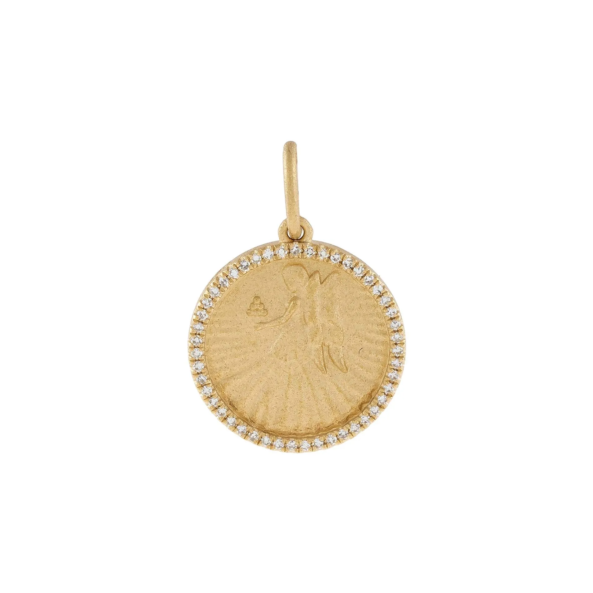 Diamond Zodiac Coin Charm 14K