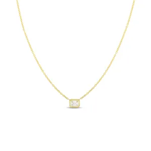 Diamonds By The Inch 18K Yellow Gold Emerald Cut Diamond Pendant Necklace