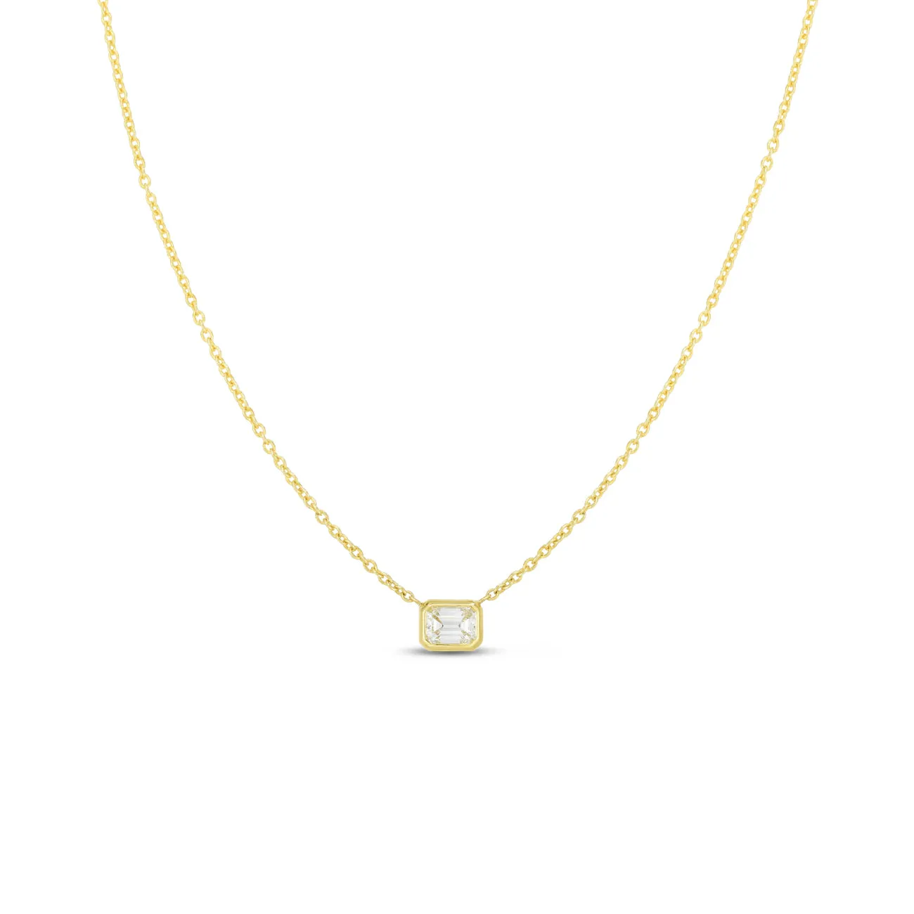 Diamonds By The Inch 18K Yellow Gold Emerald Cut Diamond Pendant Necklace