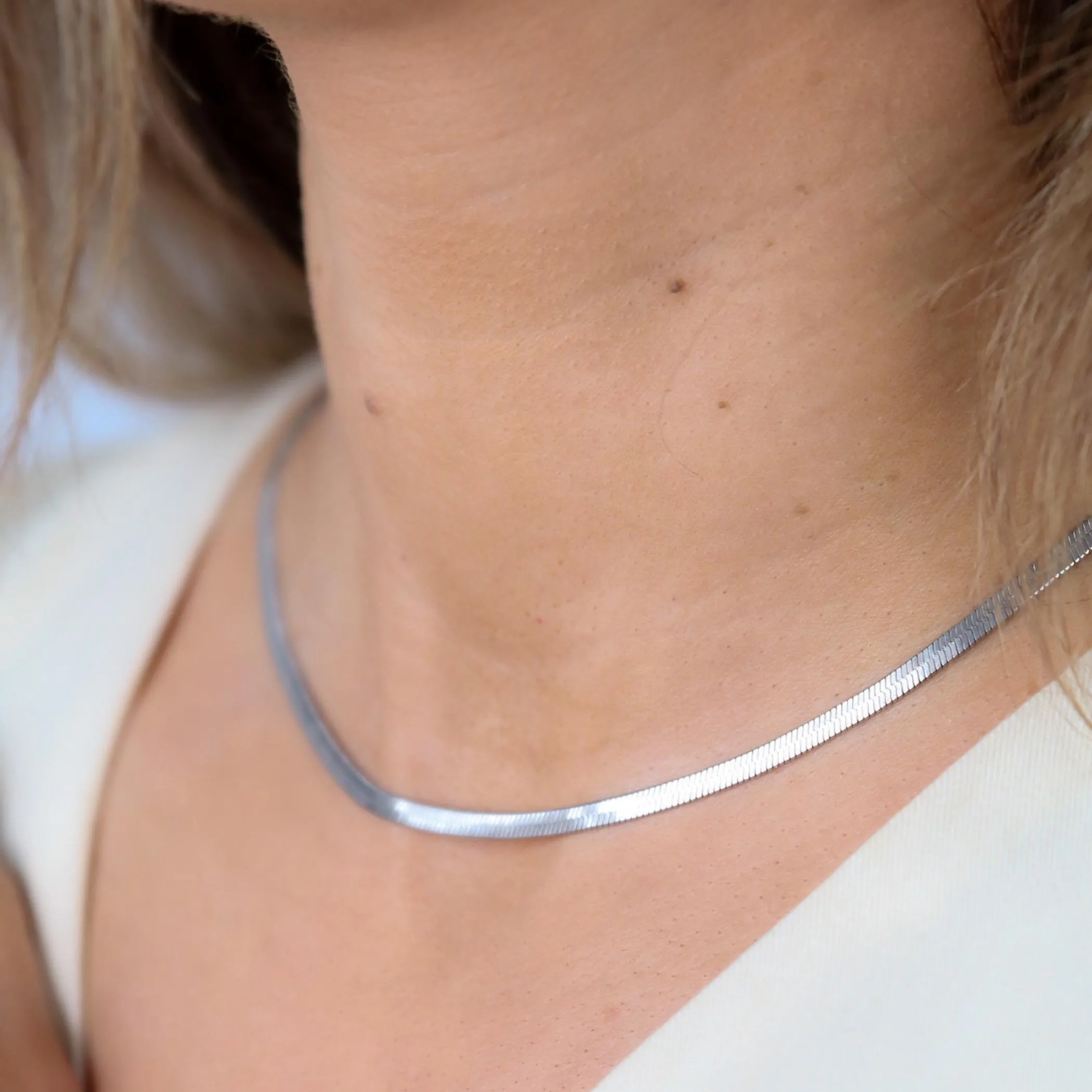 Dillion Snake Chain Necklace, Silver