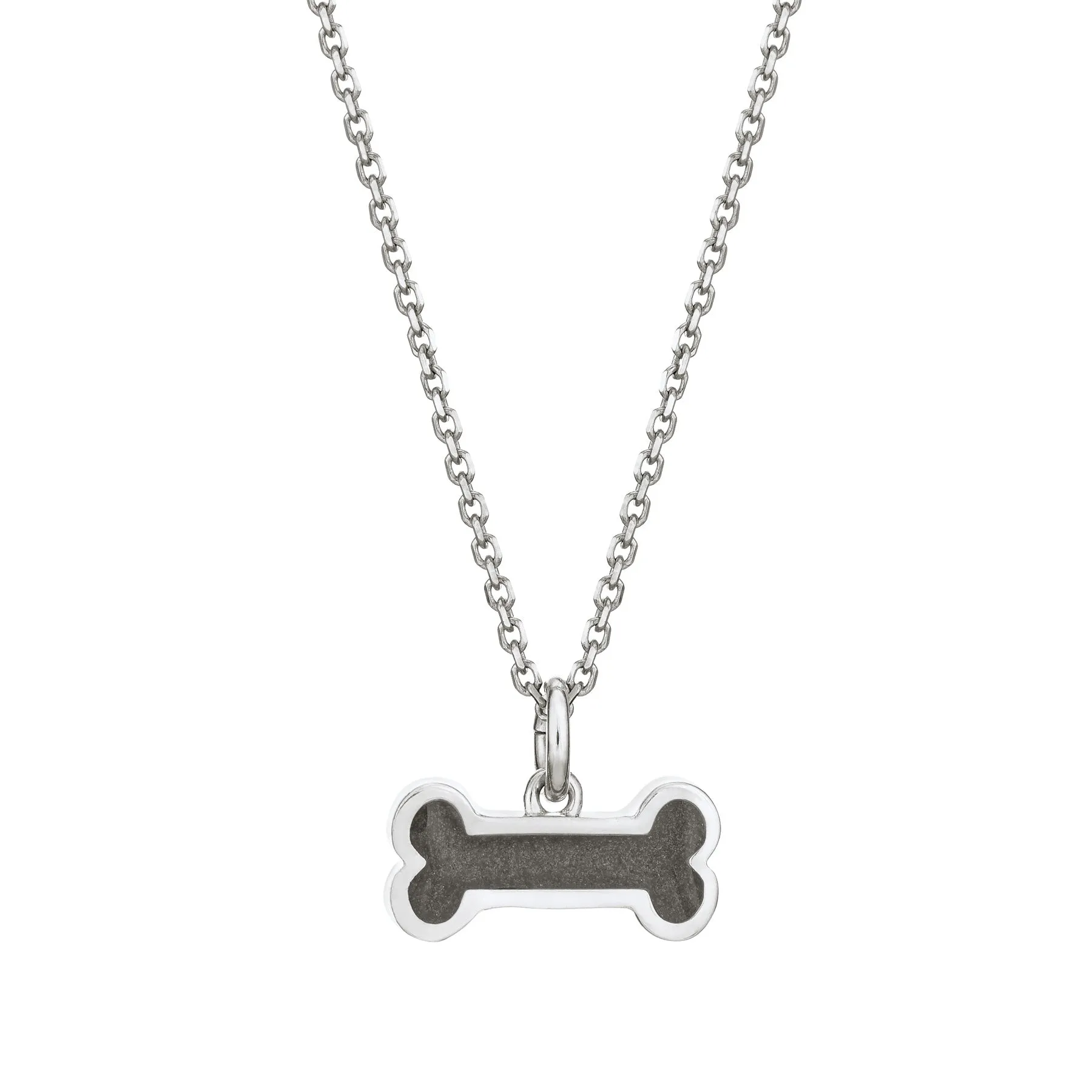 Dog Bone Cremation Necklace in Sterling Silver