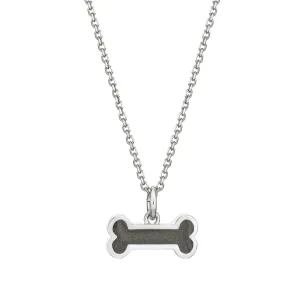 Dog Bone Cremation Necklace in Sterling Silver