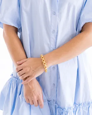 Double Linked Chain bracelet, gold