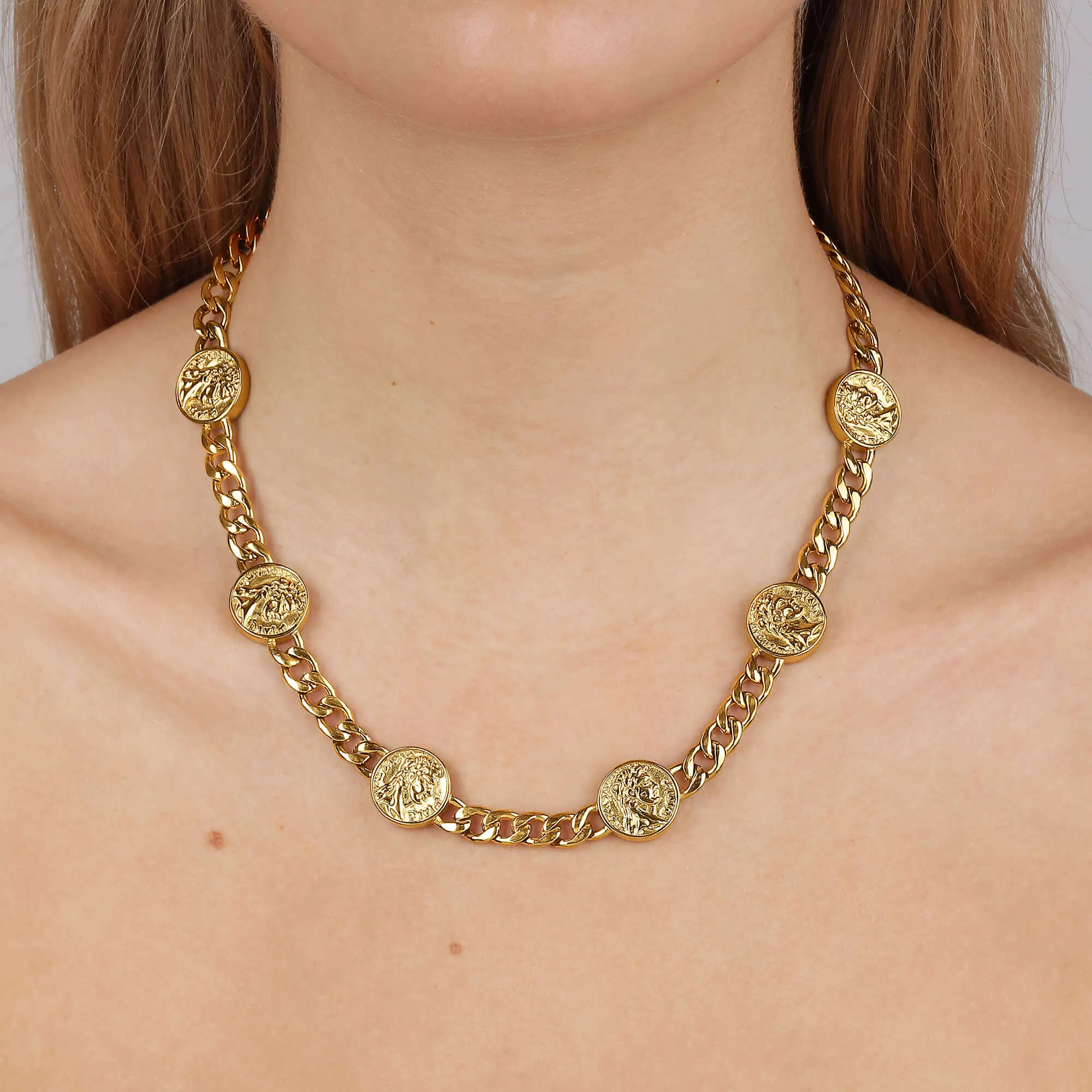 Dyrberg Kern Judy Gold Curb Chain Necklace