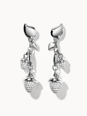 Earrings MIKADO Dangling 2 Acorns - Diamond Pavé Diamond Pavé