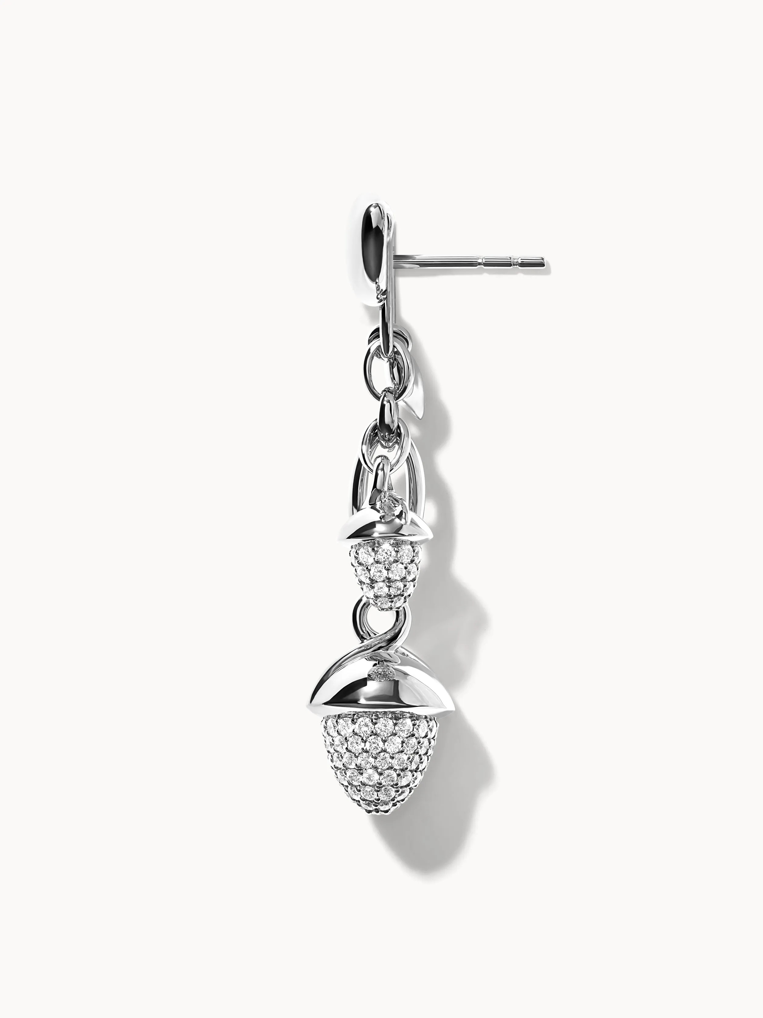 Earrings MIKADO Dangling 2 Acorns - Diamond Pavé Diamond Pavé