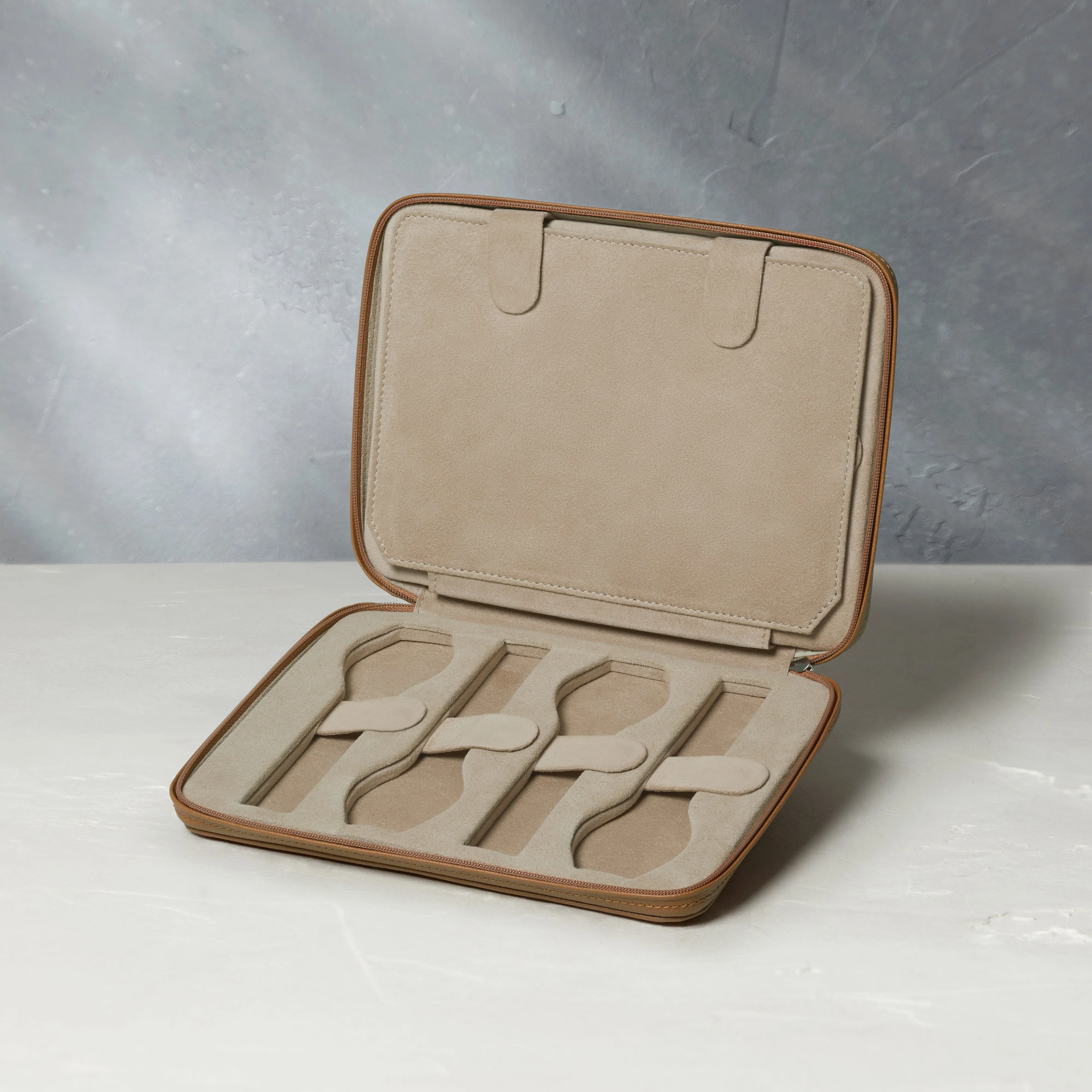 eight-watch folio, grained leather