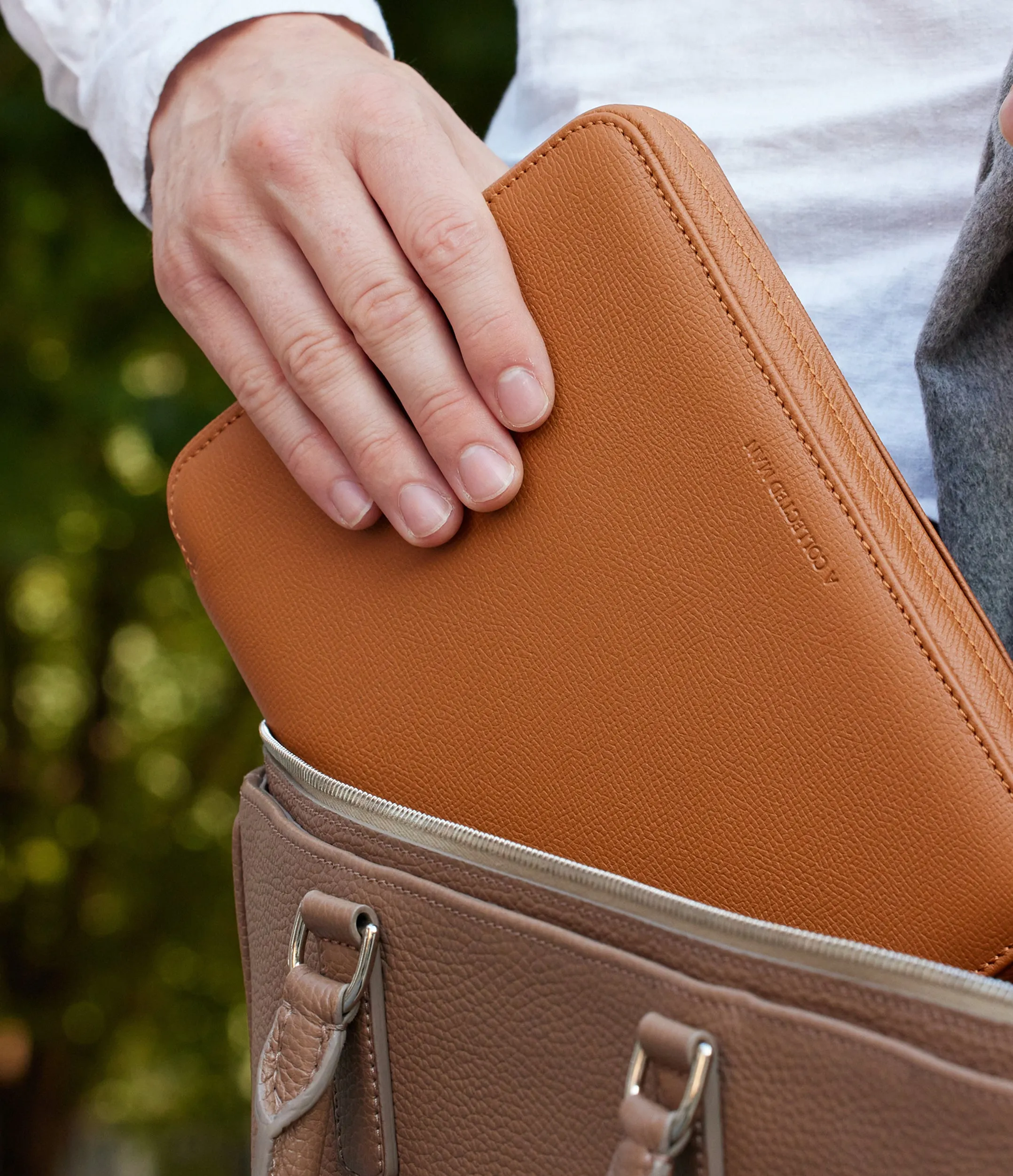 eight-watch folio, grained leather