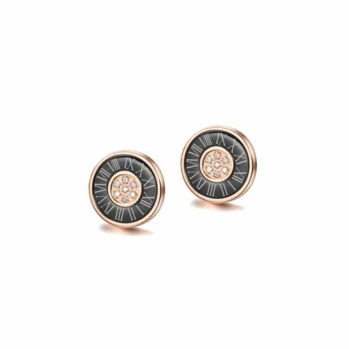 Elegant CZ Round Stud Earrings in Non-Toxic Surgical Steel