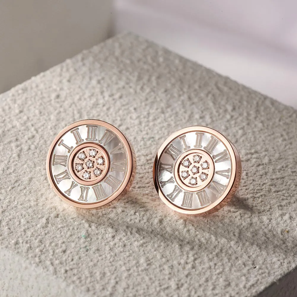 Elegant CZ Round Stud Earrings in Non-Toxic Surgical Steel