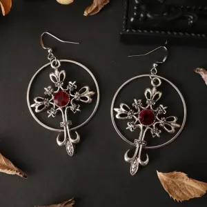 Elegant Gothic Cross Earrings