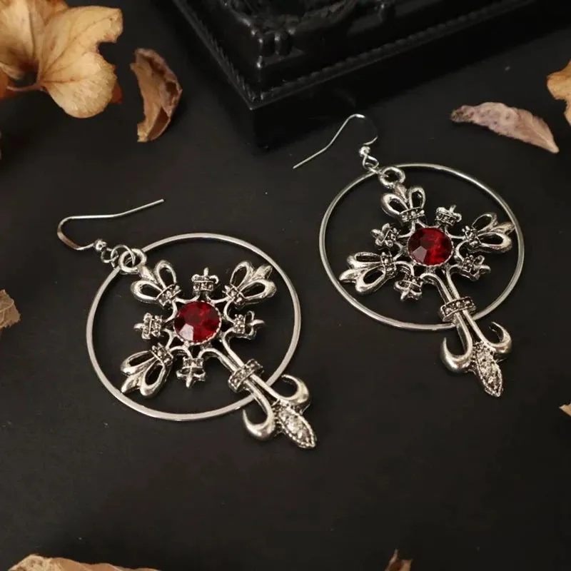 Elegant Gothic Cross Earrings