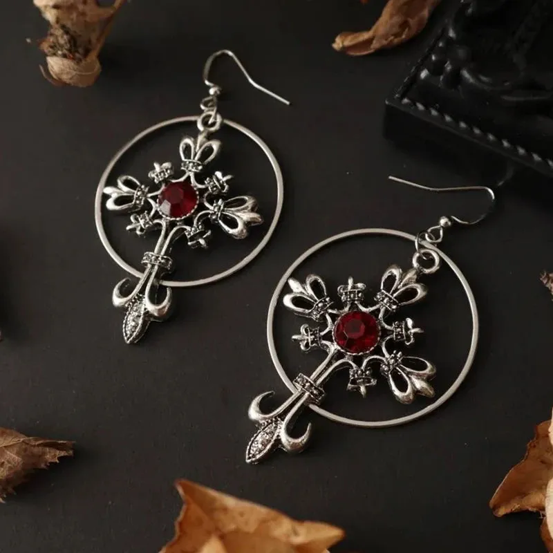 Elegant Gothic Cross Earrings