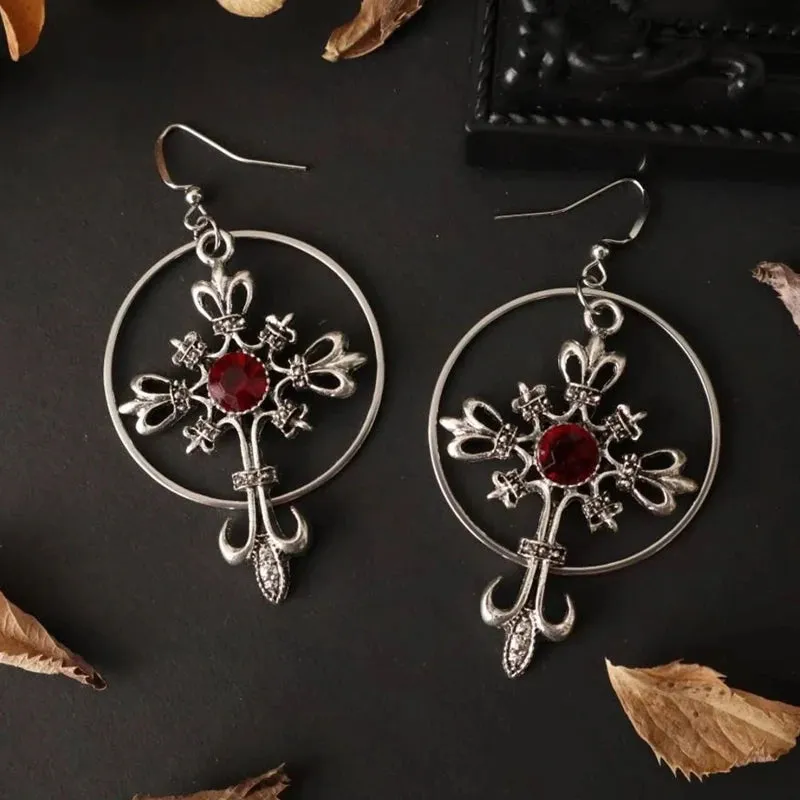 Elegant Gothic Cross Earrings