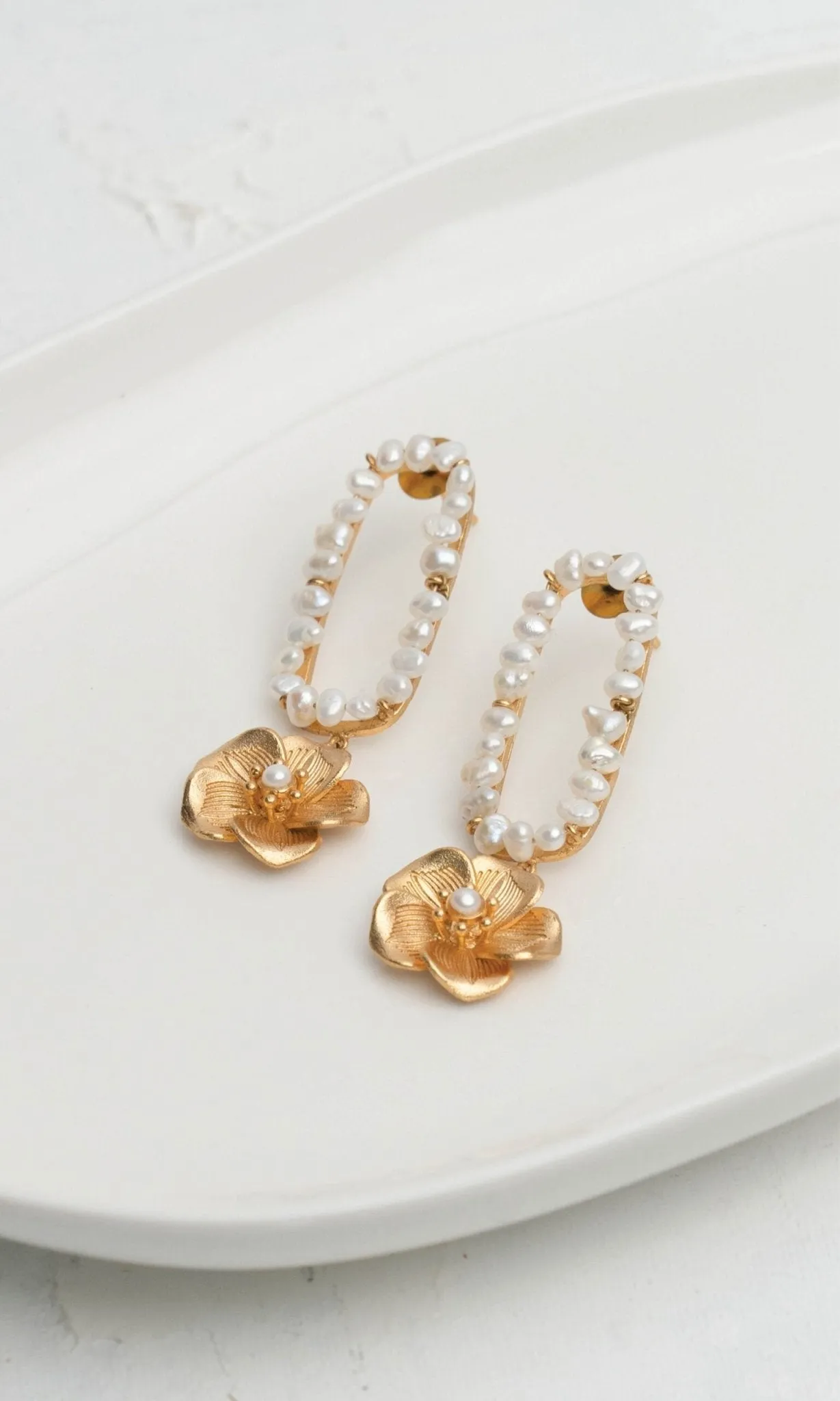 Elegant Mogra Pearl Earrings