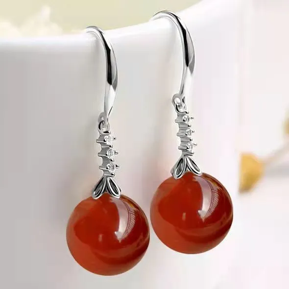 Elegant Silvering Chalcedony Earrings
