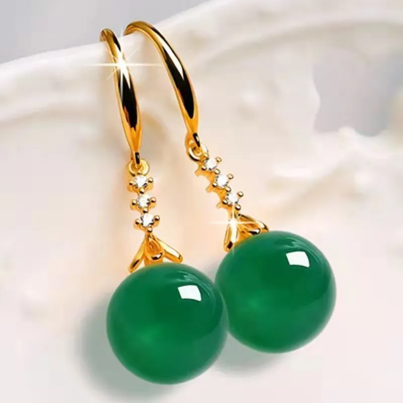 Elegant Silvering Chalcedony Earrings