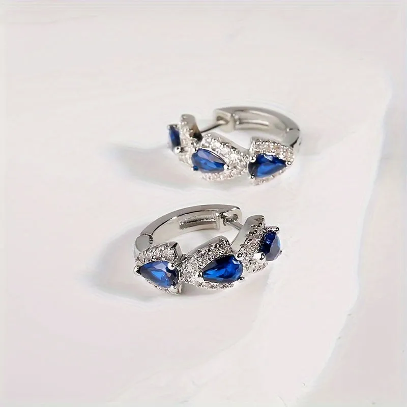 Elegant Zircon Hoop Earrings