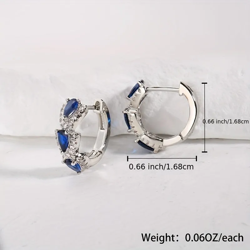 Elegant Zircon Hoop Earrings