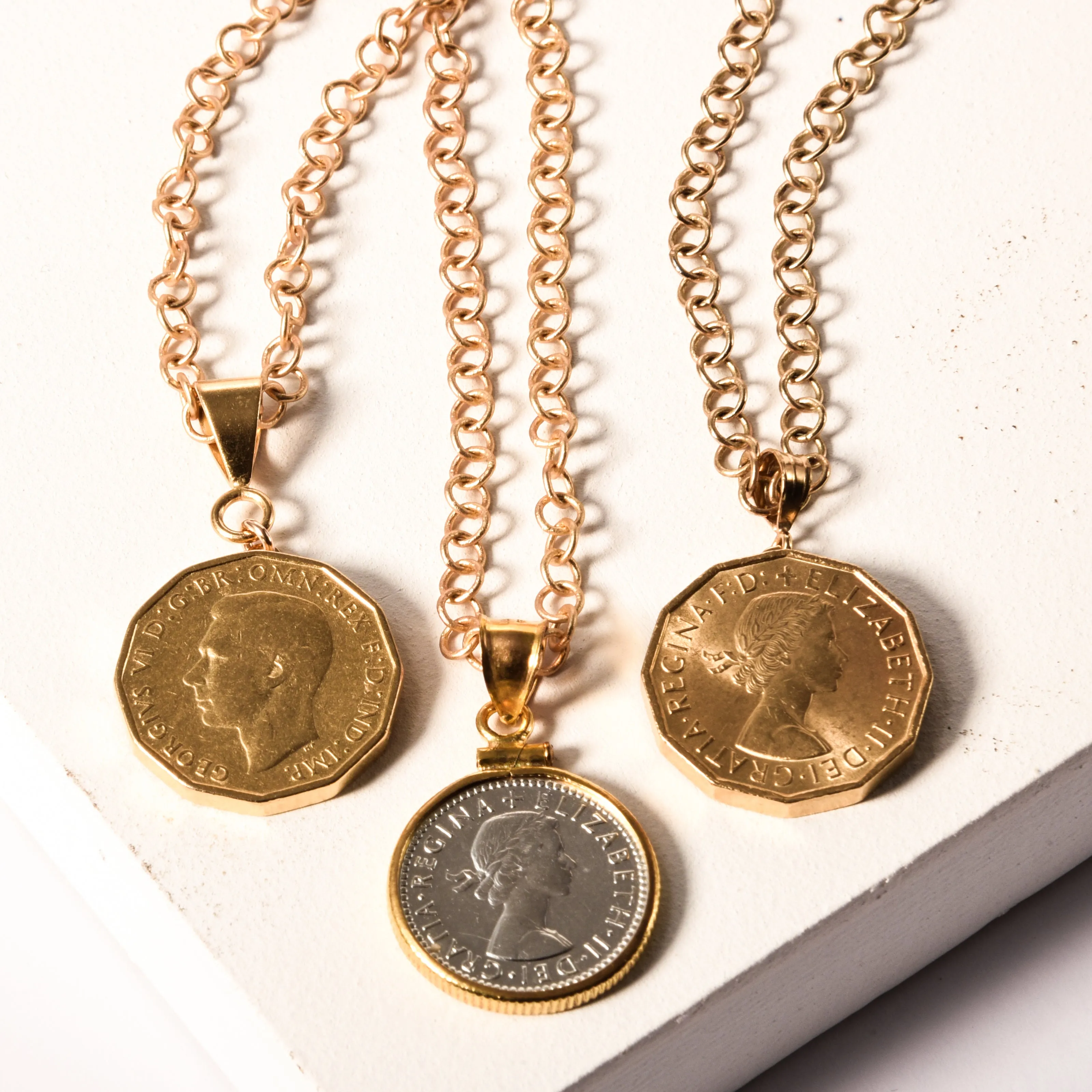 English Six Pence Necklace