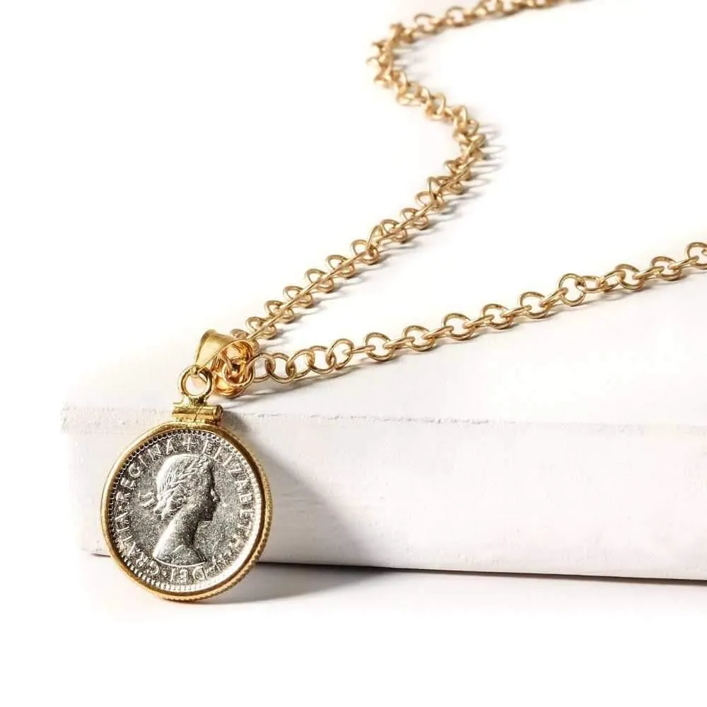 English Six Pence Necklace