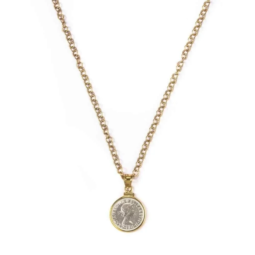 English Six Pence Necklace