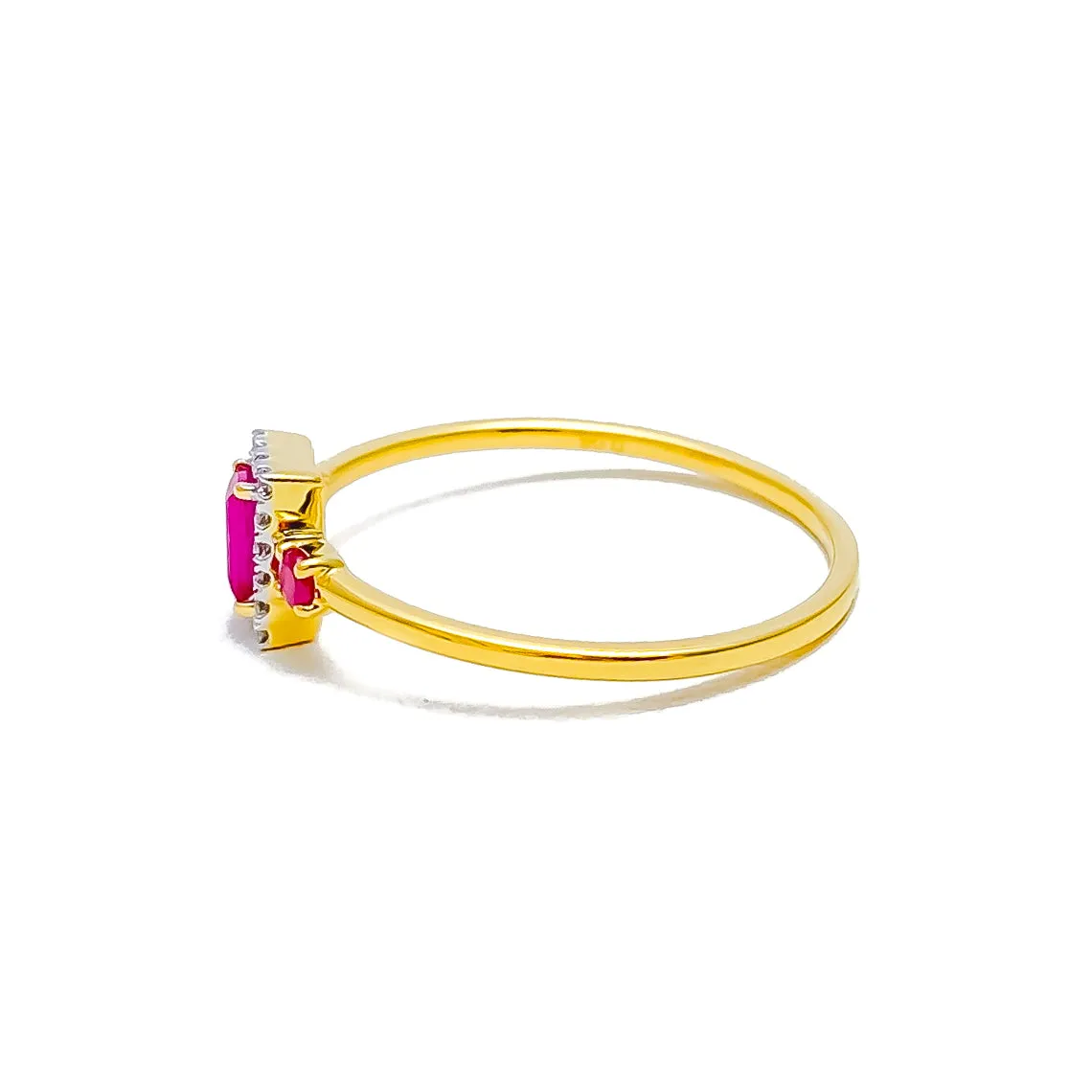 Exclusive Lush 18K Gold   Geometric Diamond Ring