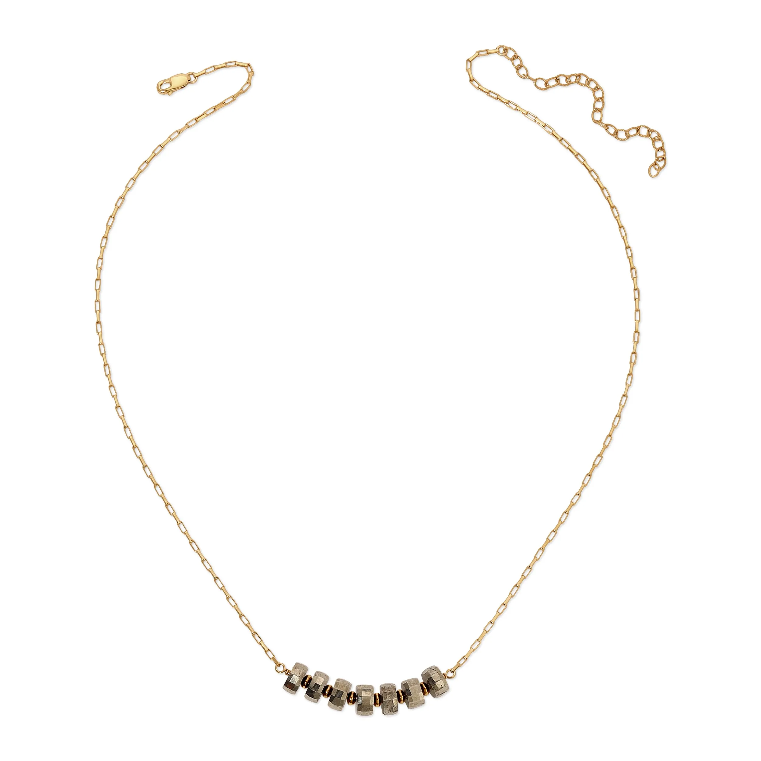 Faceted Pyrite Layering Necklace
