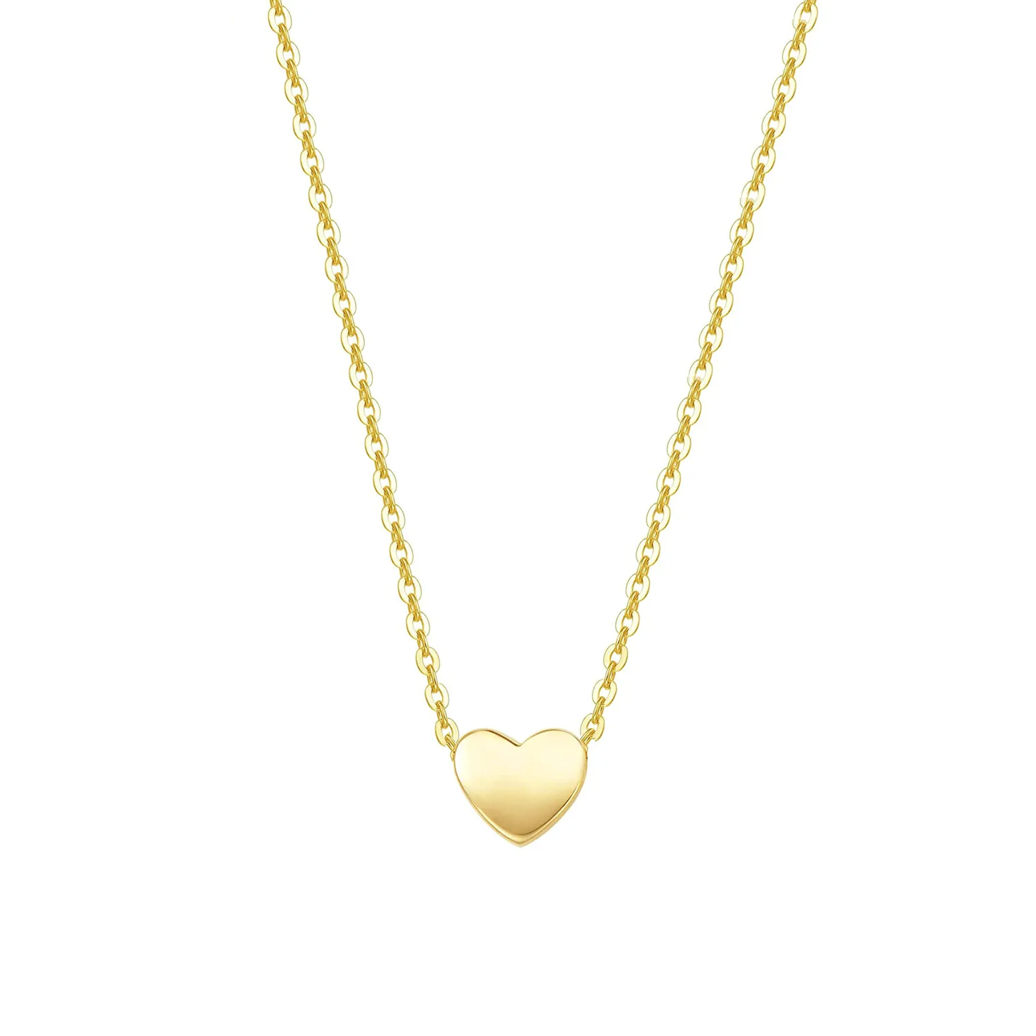 FANCIME "Mini Love" Small Heart 14K Solid Yellow Gold Necklace