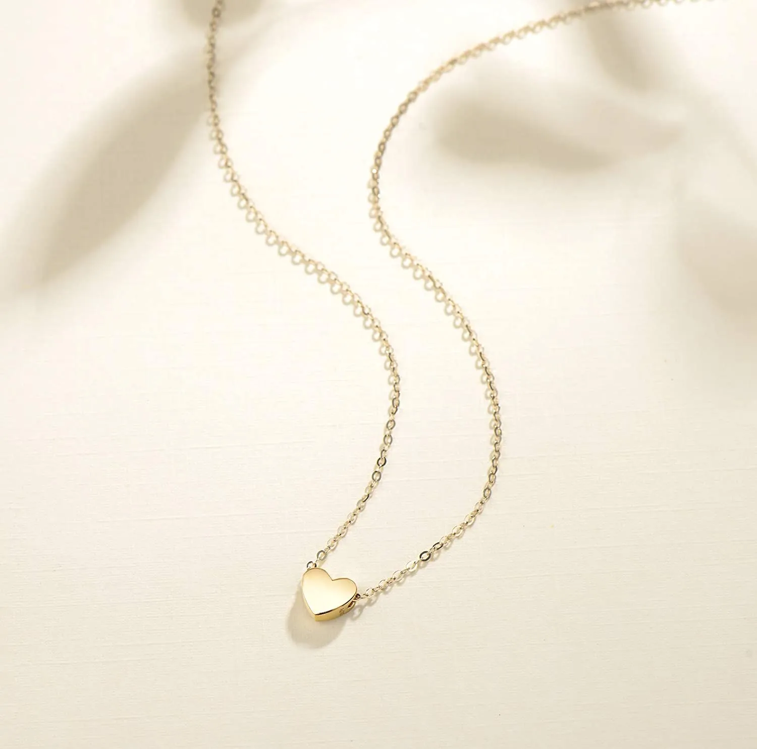 FANCIME "Mini Love" Small Heart 14K Solid Yellow Gold Necklace