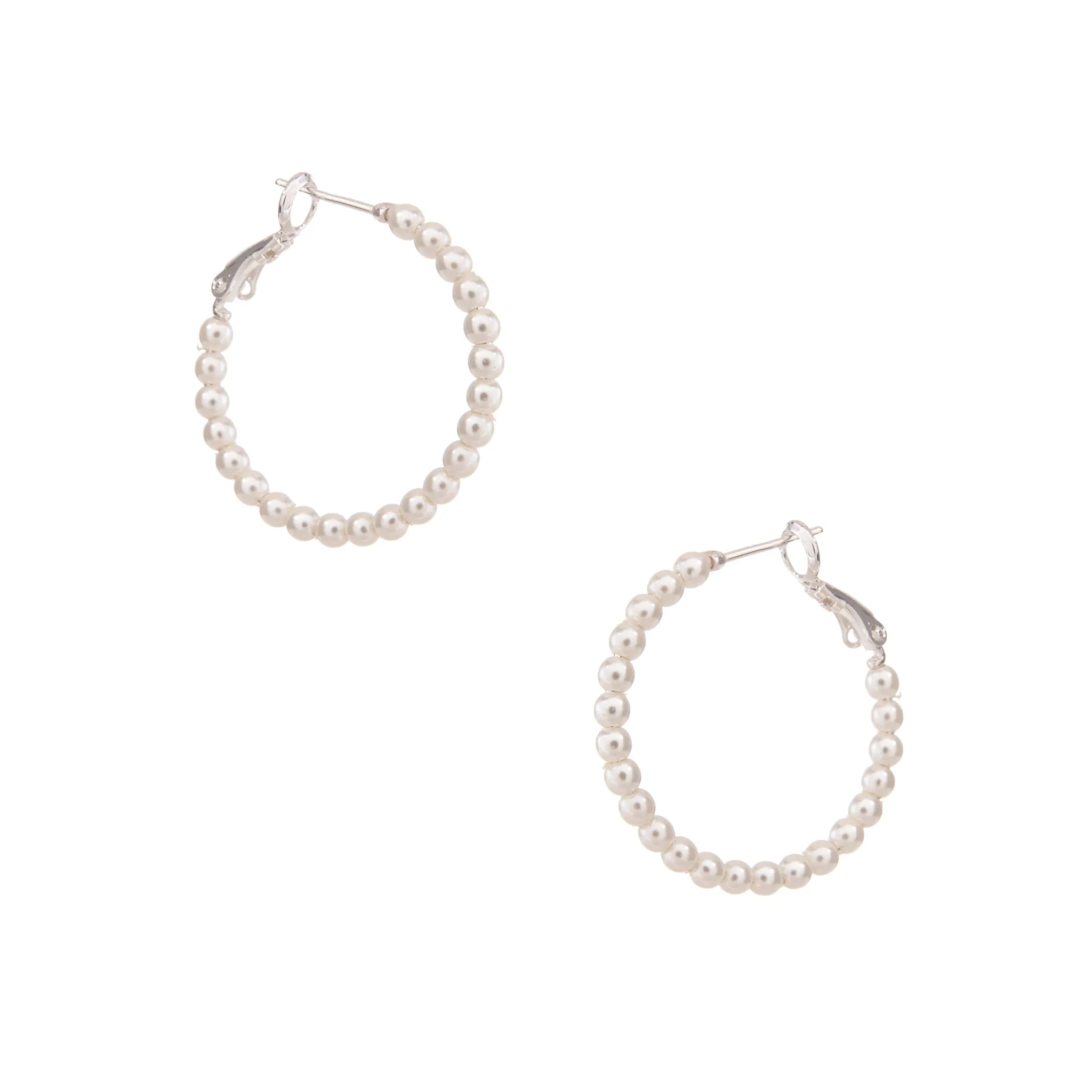 Fancy Pearl Hoop Earrings