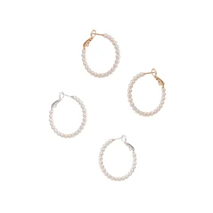 Fancy Pearl Hoop Earrings