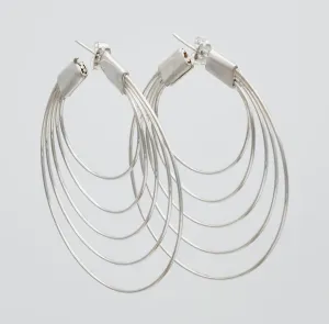 Fanned Sterling Silver Hoop Earrings