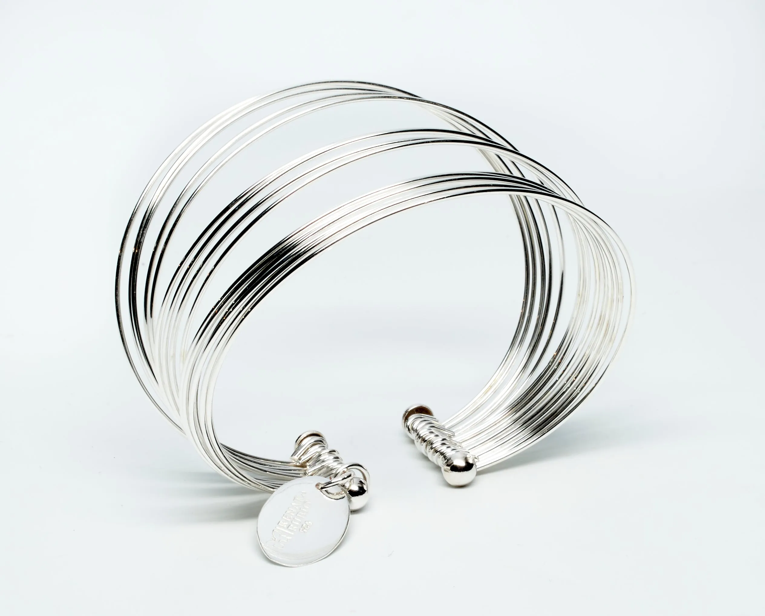 Fanned Sterling Silver Hoop Earrings