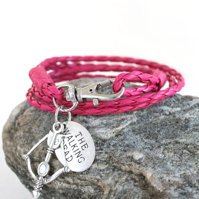 Fashion Jewelry THE WALKING DEAD PU Leather Charm Friendship Bracelets & Bangles DARYL DIXON Crossbow cowboys Men Jewelry gifts